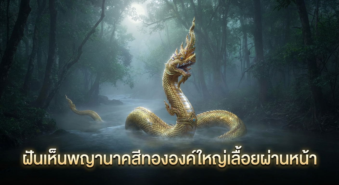 ฝันเห็นพญานาคสีทององค์ใหญ่เลื้อยผ่านหน้า