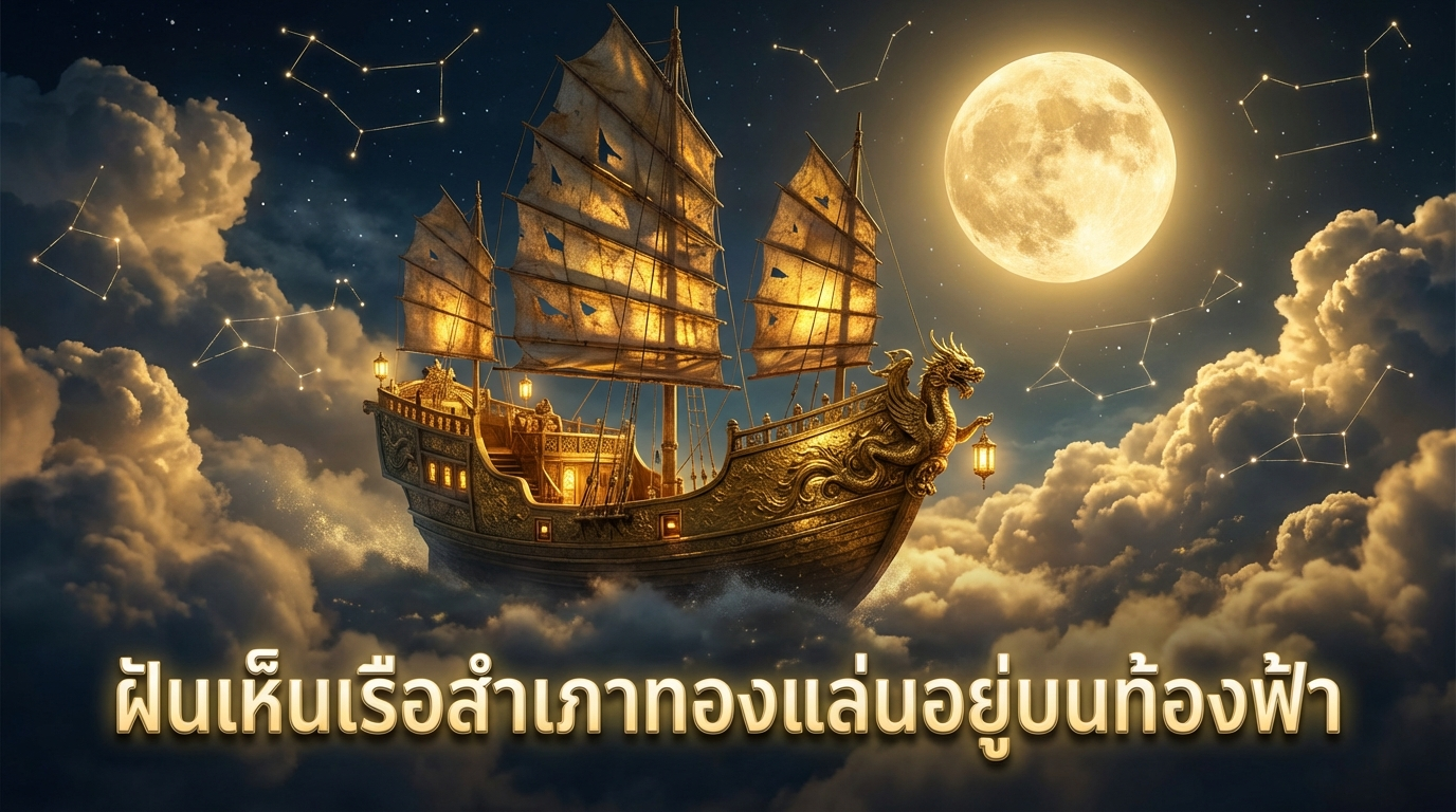 ฝันเห็นเรือสำเภาทองแล่นอยู่บนท้องฟ้า