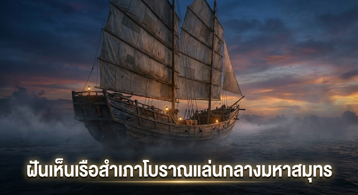 ฝันเห็นเรือสำเภาโบราณแล่นกลางมหาสมุทร