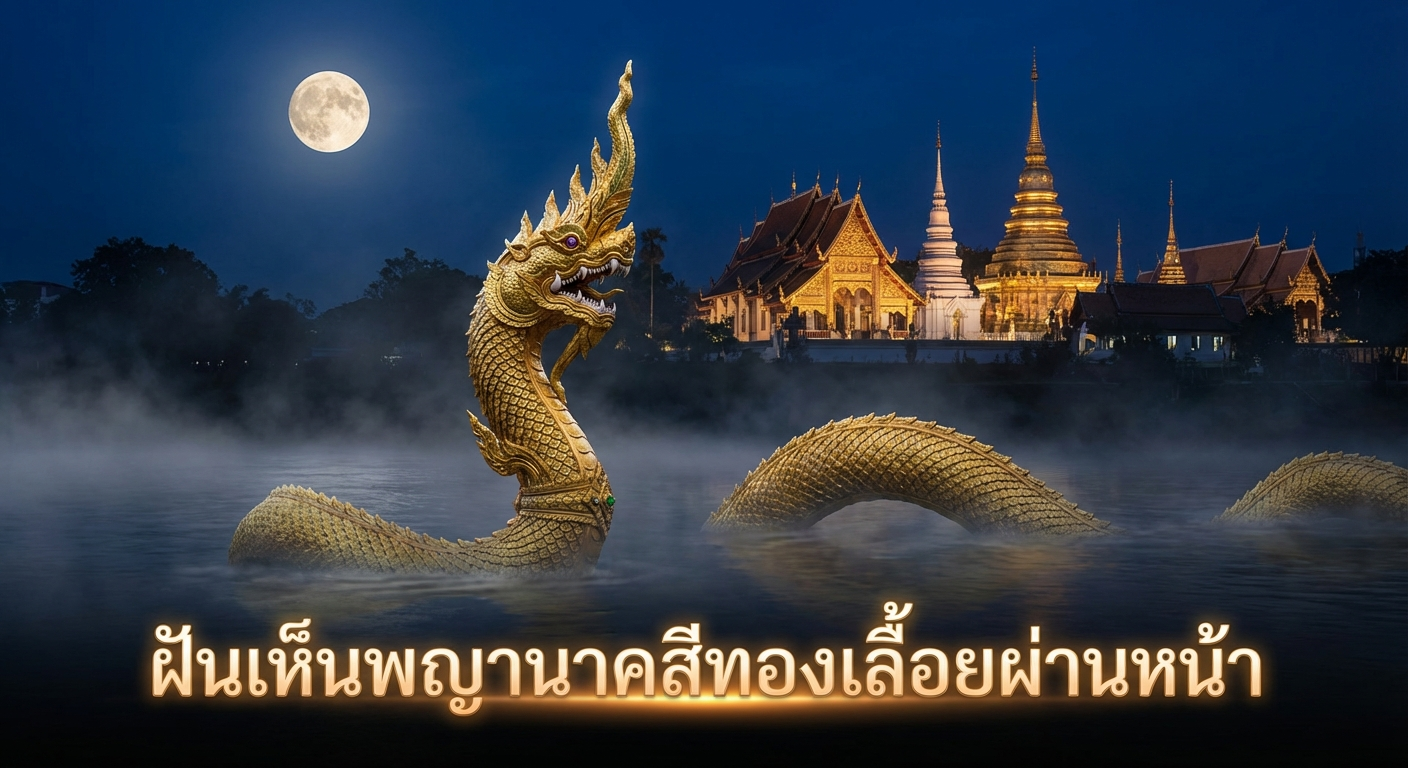 ฝันเห็นพญานาคสีทองเลื้อยผ่านหน้า