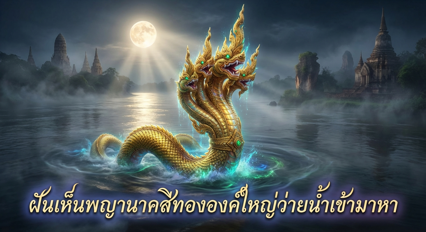 ฝันเห็นพญานาคสีทององค์ใหญ่ว่ายน้ำเข้ามาหา