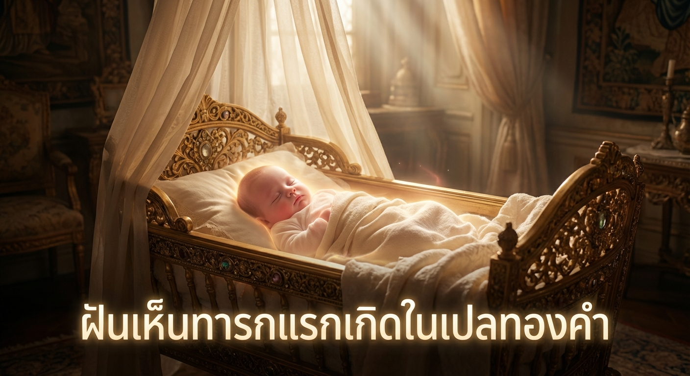 ฝันเห็นทารกแรกเกิดในเปลทองคำ