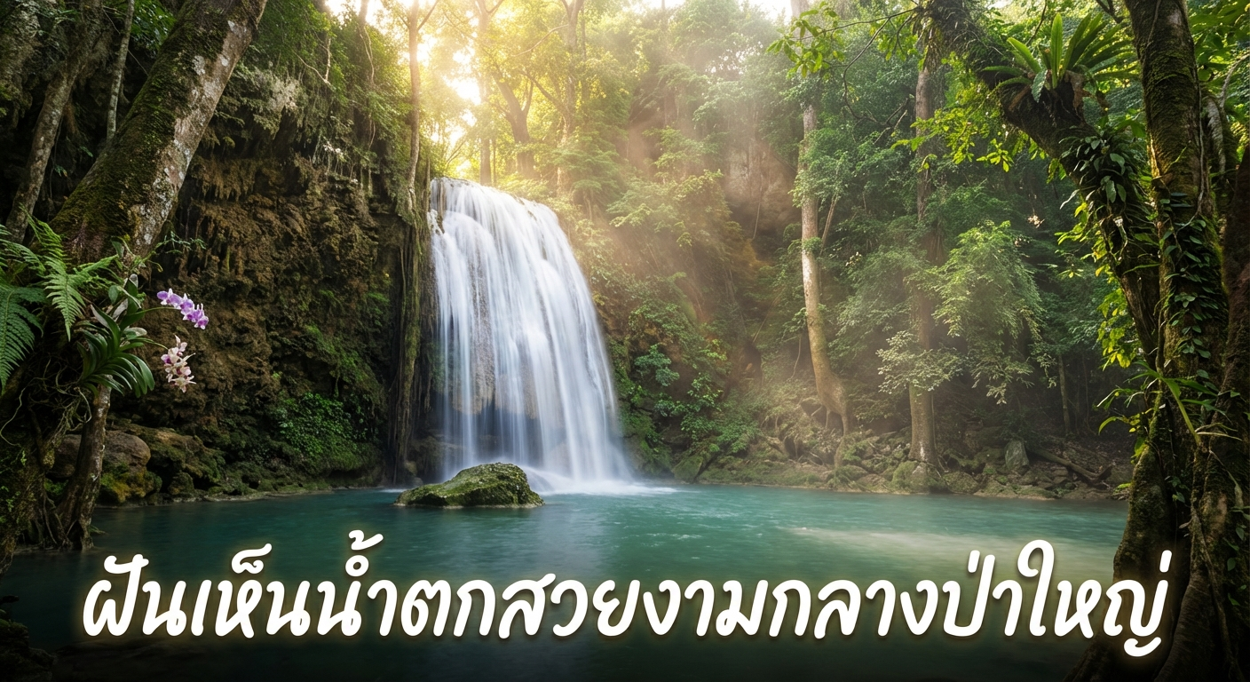 ฝันเห็นน้ำตกสวยงามกลางป่าใหญ่