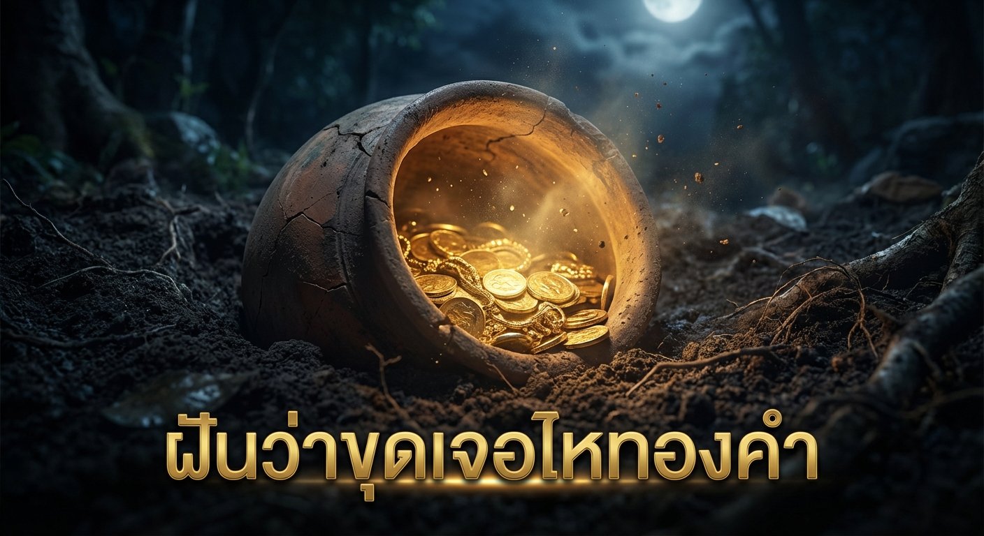 ฝันว่าขุดเจอไหทองคำ
