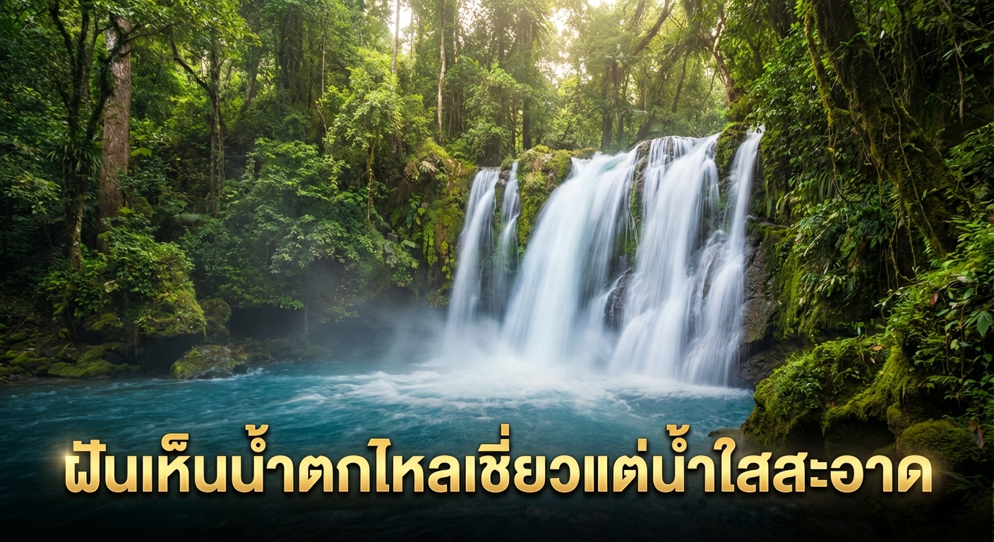 ฝันเห็นน้ำตกไหลเชี่ยวแต่น้ำใสสะอาด