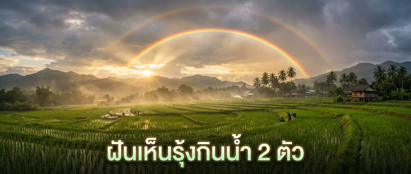 ฝันเห็นรุ้งกินน้ำ 2 ตัว