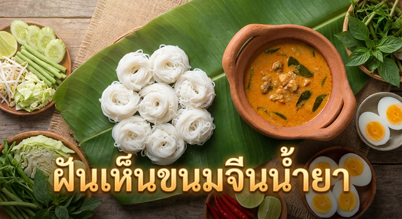 ฝันเห็นขนมจีนน้ำยา