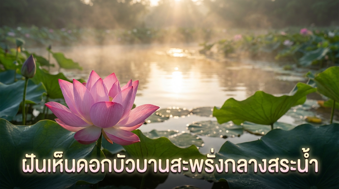 ฝันเห็นดอกบัวบานสะพรั่งกลางสระน้ำ