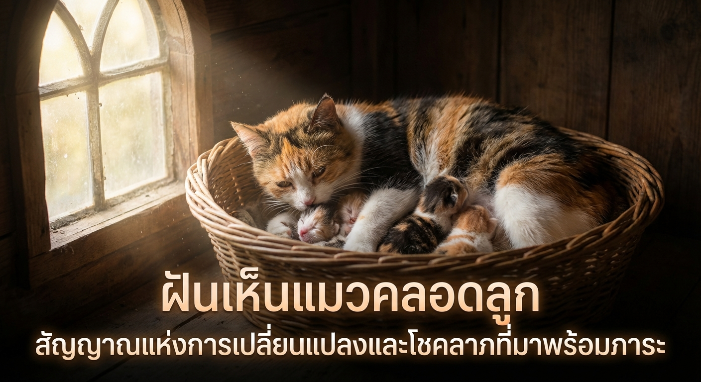 ฝันเห็นแมวคลอดลูก สัญญาณแห่งการเปลี่ยนแปลงและโชคลาภที่มาพร้อมภาระ