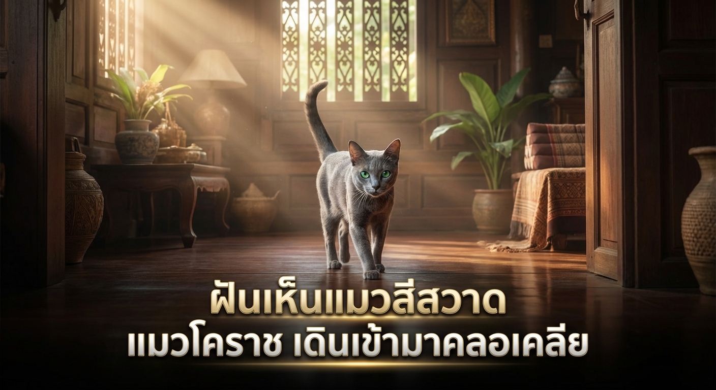 ฝันเห็นแมวสีสวาด แมวโคราช เดินเข้ามาคลอเคลีย
