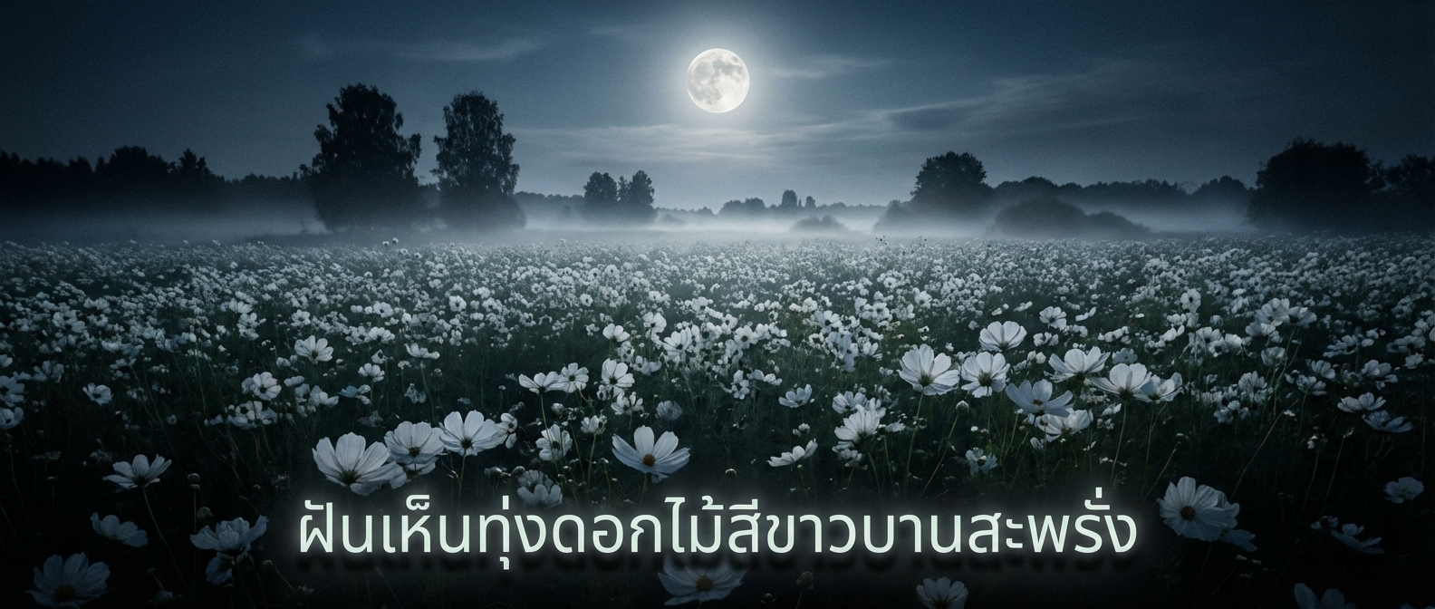 ฝันเห็นทุ่งดอกไม้สีขาวบานสะพรั่ง