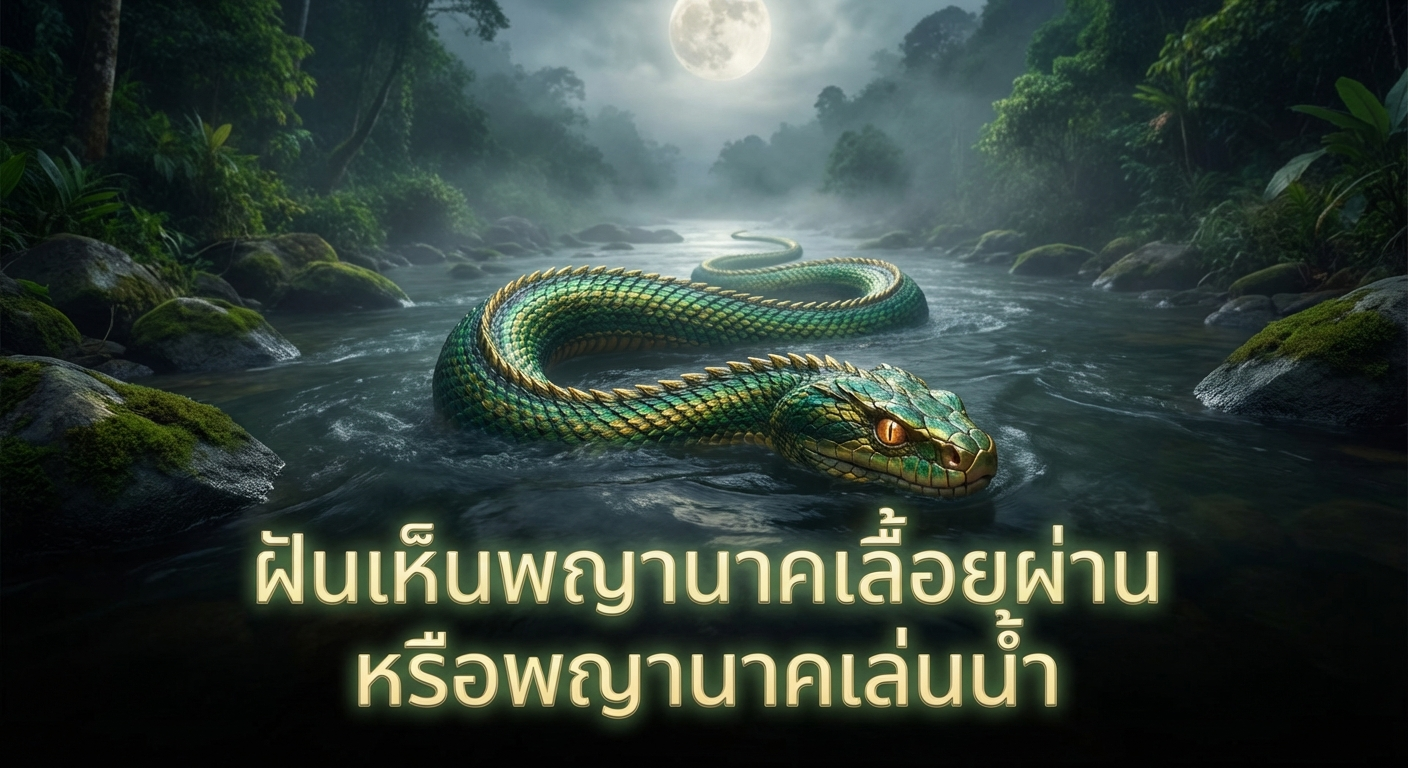 ฝันเห็นพญานาคเลื้อยผ่าน หรือพญานาคเล่นน้ำ