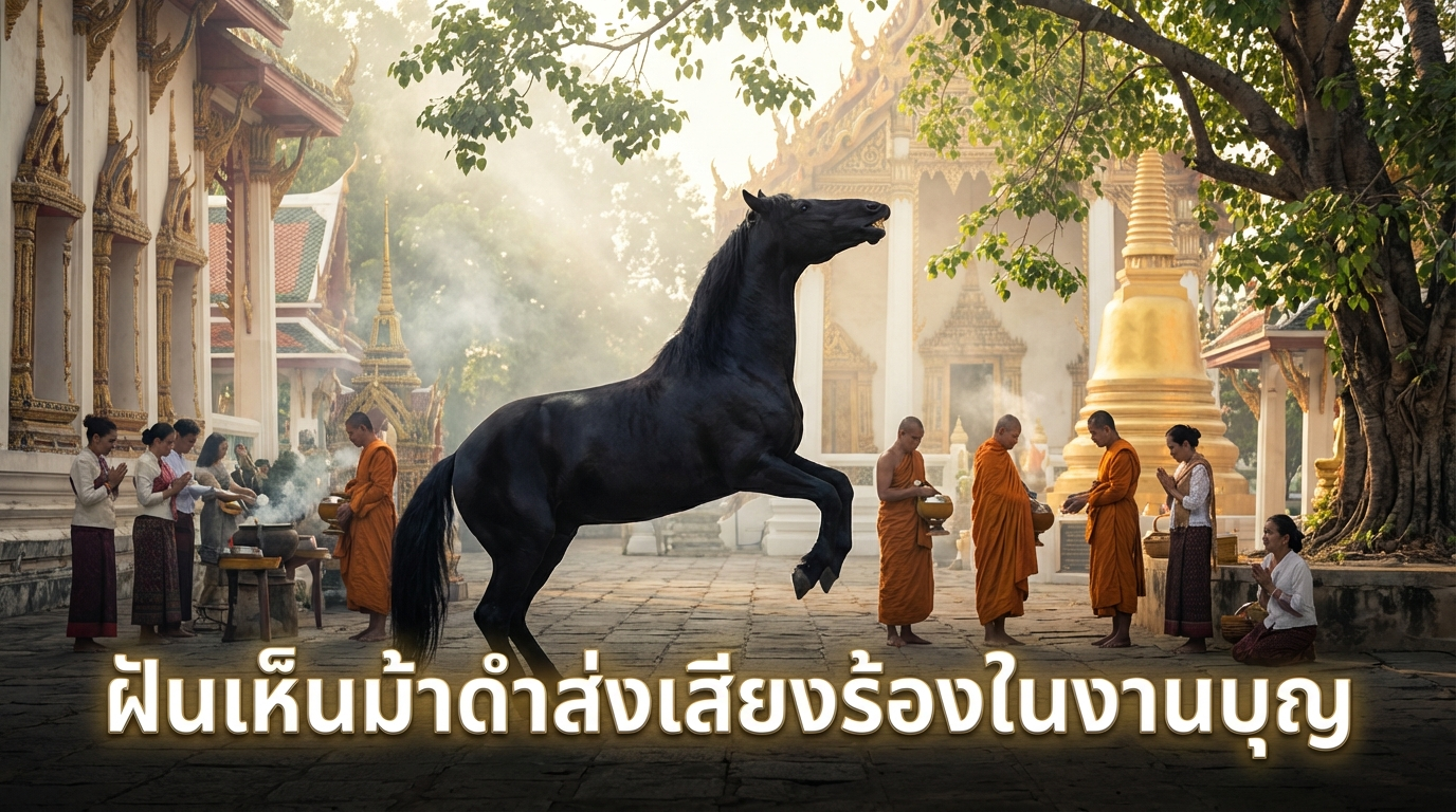 ฝันเห็นม้าดำส่งเสียงร้องในงานบุญ