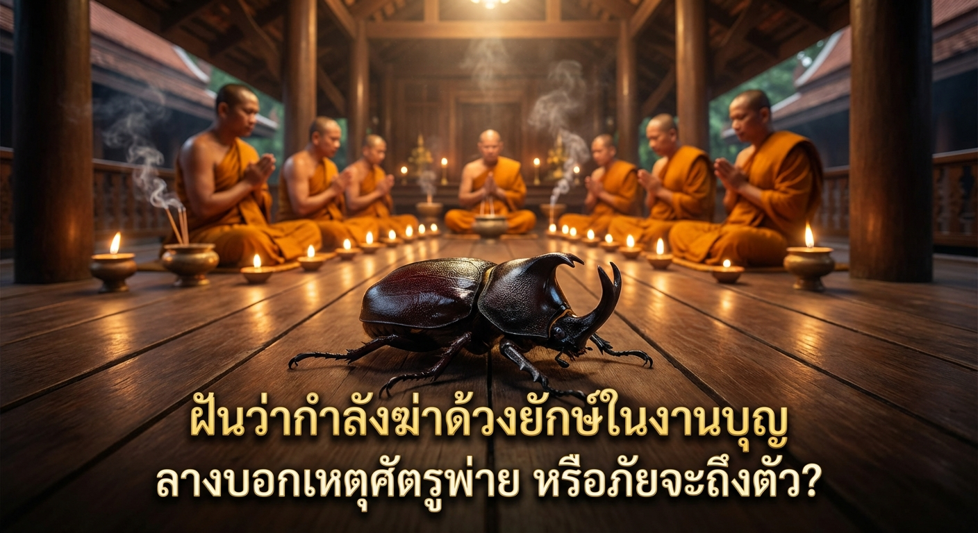ฝันว่ากำลังฆ่าด้วงยักษ์ในงานบุญ ลางบอกเหตุศัตรูพ่าย หรือภัยจะถึงตัว?