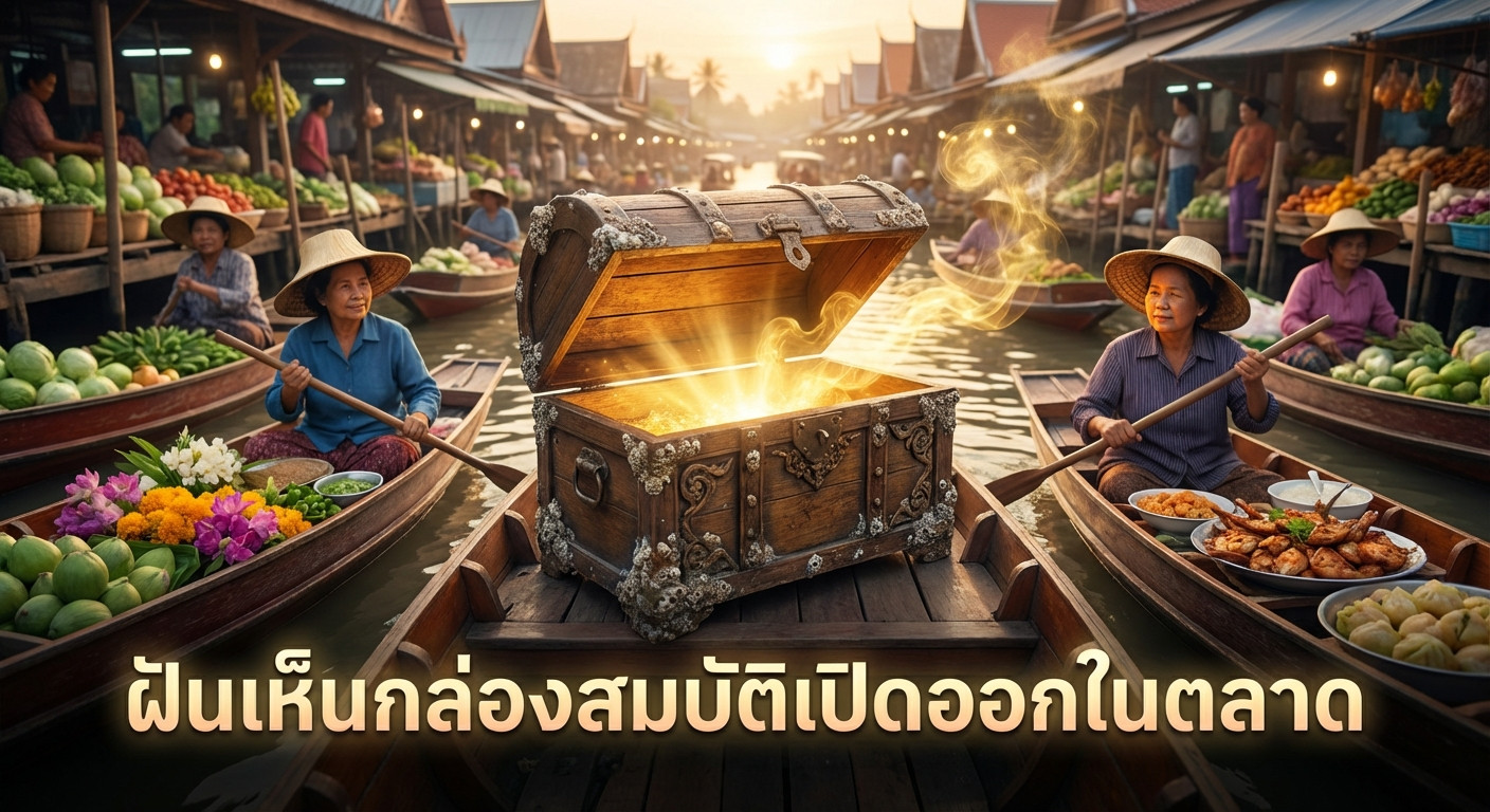 ฝันเห็นกล่องสมบัติเปิดออกในตลาด