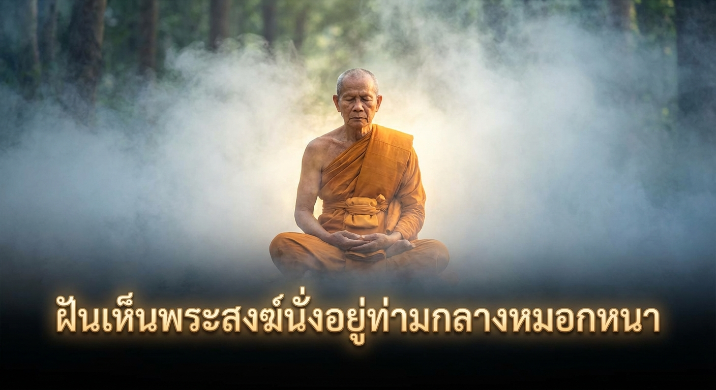 ฝันเห็นพระสงฆ์นั่งอยู่ท่ามกลางหมอกหนา