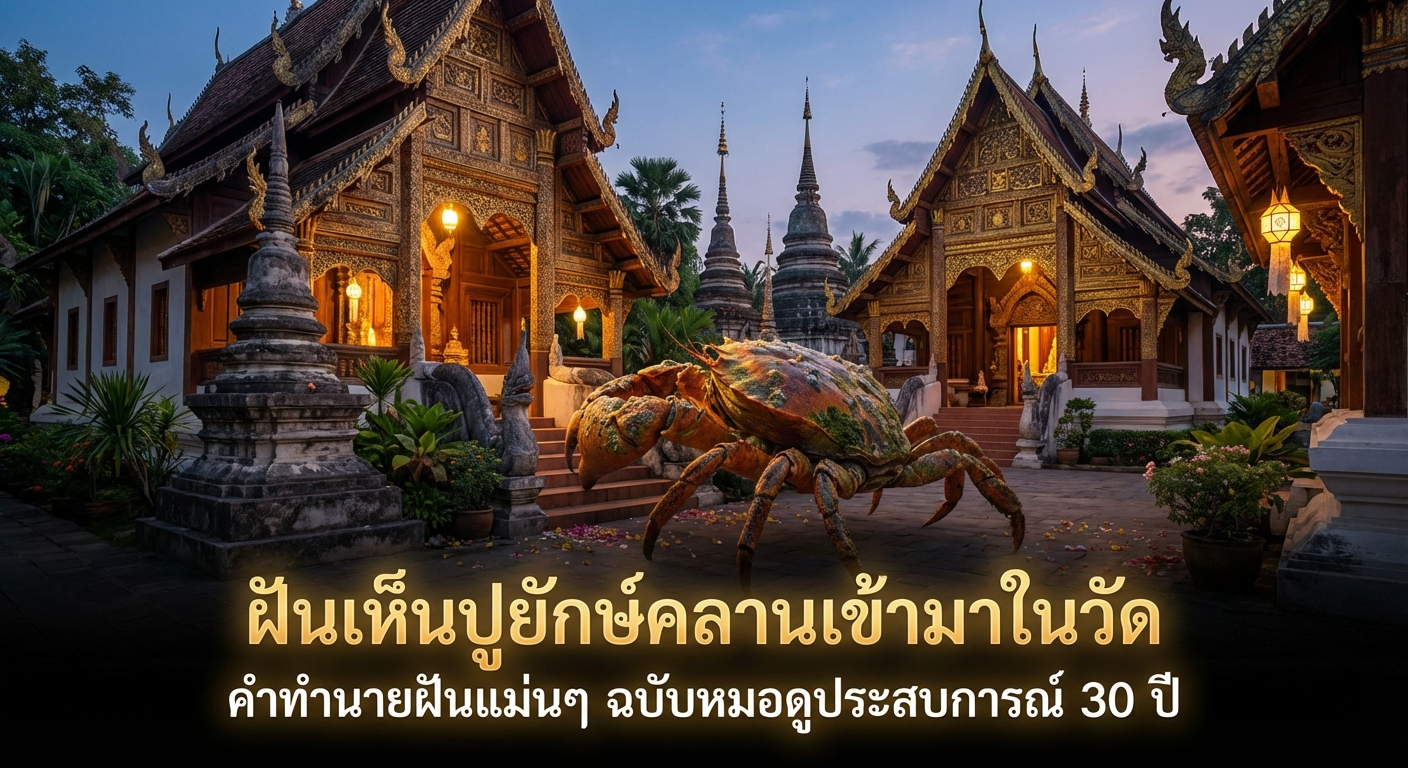 ฝันเห็นปูยักษ์คลานเข้ามาในวัด คำทำนายฝันแม่นๆ ฉบับหมอดูประสบการณ์ 30 ปี