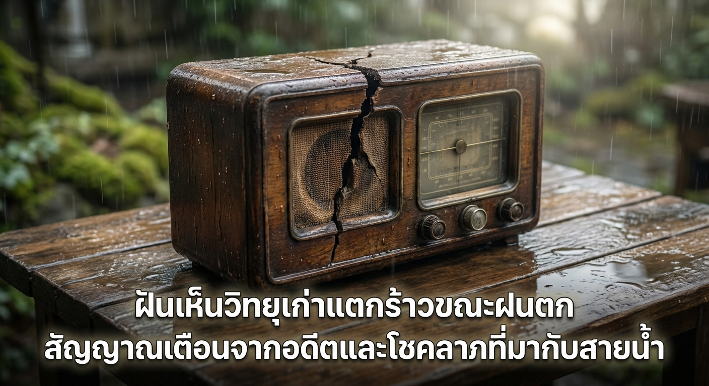 ฝันเห็นวิทยุเก่าแตกร้าวขณะฝนตก สัญญาณเตือนจากอดีตและโชคลาภที่มากับสายน้ำ
