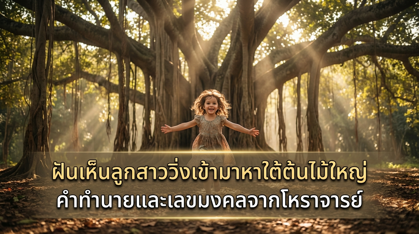 ฝันเห็นลูกสาววิ่งเข้ามาหาใต้ต้นไม้ใหญ่ คำทำนายและเลขมงคลจากโหราจารย์