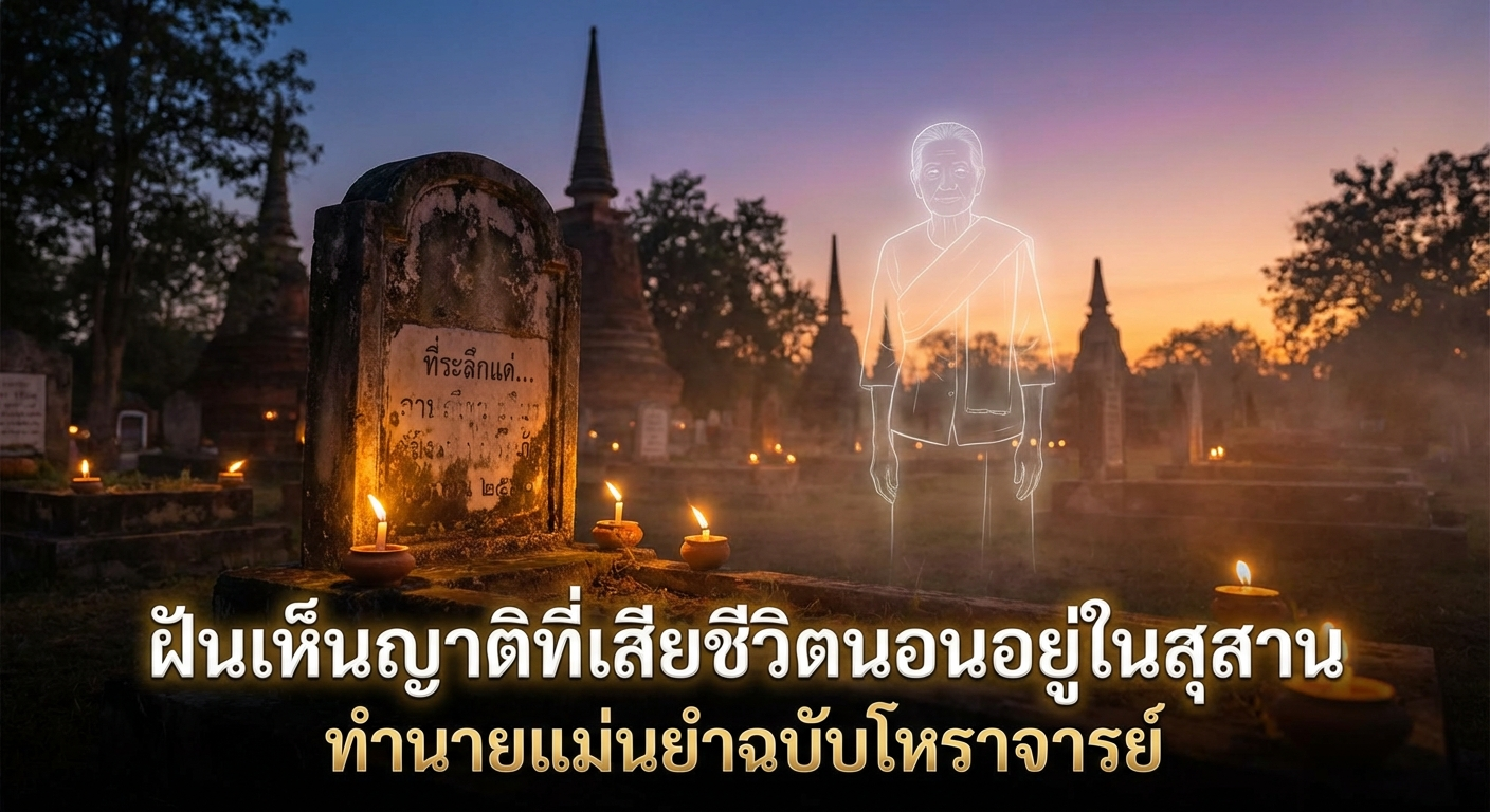 ฝันเห็นญาติที่เสียชีวิตนอนอยู่ในสุสาน ทำนายแม่นยำฉบับโหราจารย์