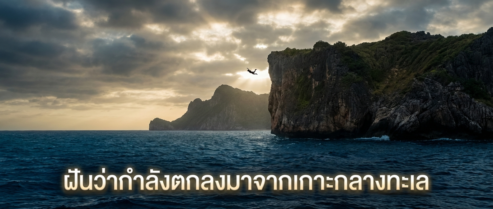 ฝันว่ากำลังตกลงมาจากเกาะกลางทะเล