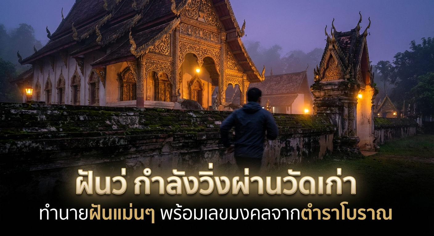 ฝันว่ากำลังวิ่งผ่านวัดเก่า ทำนายฝันแม่นๆ พร้อมเลขมงคลจากตำราโบราณ