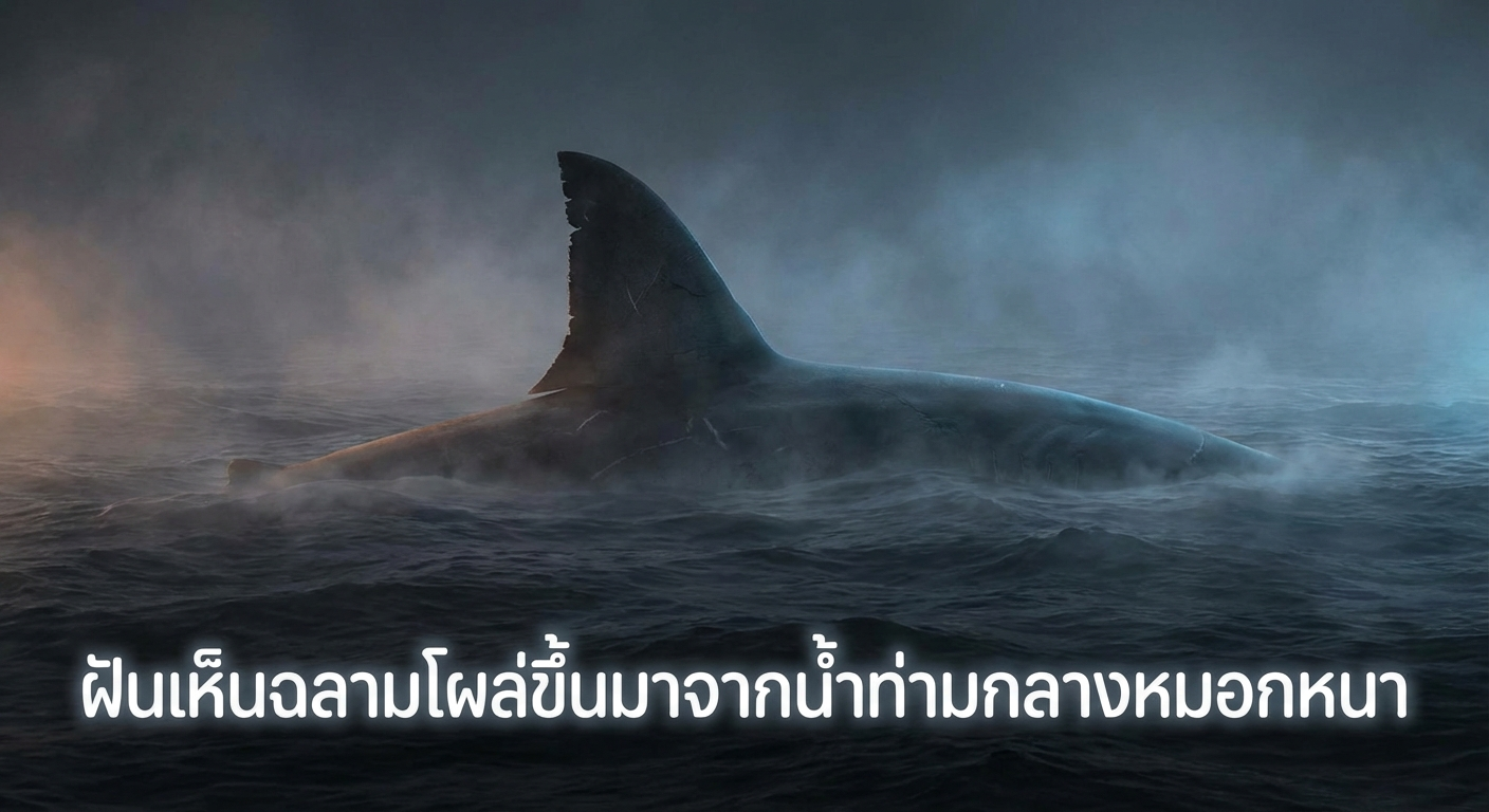 ฝันเห็นฉลามโผล่ขึ้นมาจากน้ำท่ามกลางหมอกหนา