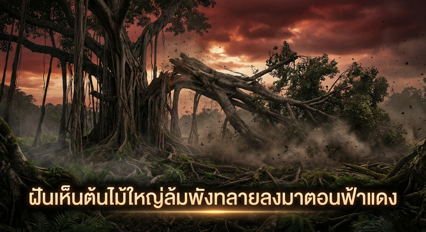 ฝันเห็นต้นไม้ใหญ่ล้มพังทลายลงมาตอนฟ้าแดง