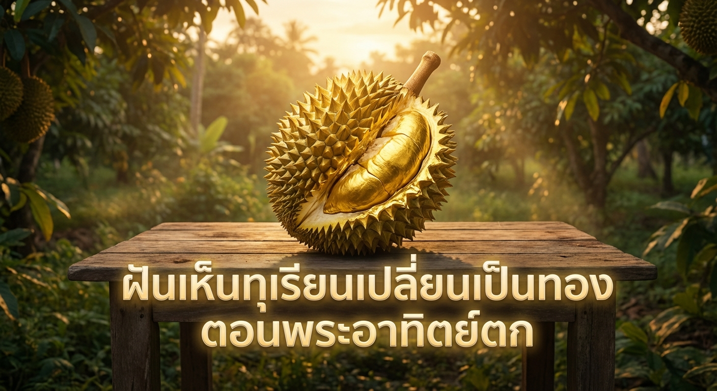 ฝันเห็นทุเรียนเปลี่ยนเป็นทองตอนพระอาทิตย์ตก