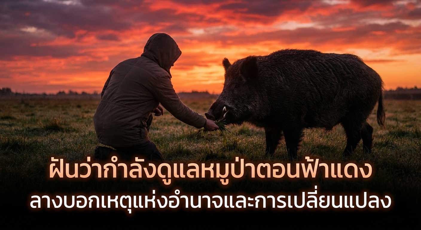 ฝันว่ากำลังดูแลหมูป่าตอนฟ้าแดง ลางบอกเหตุแห่งอำนาจและการเปลี่ยนแปลง
