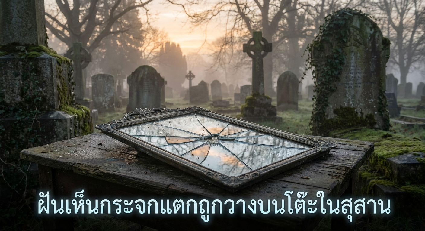 ฝันเห็นกระจกแตกถูกวางบนโต๊ะในสุสาน