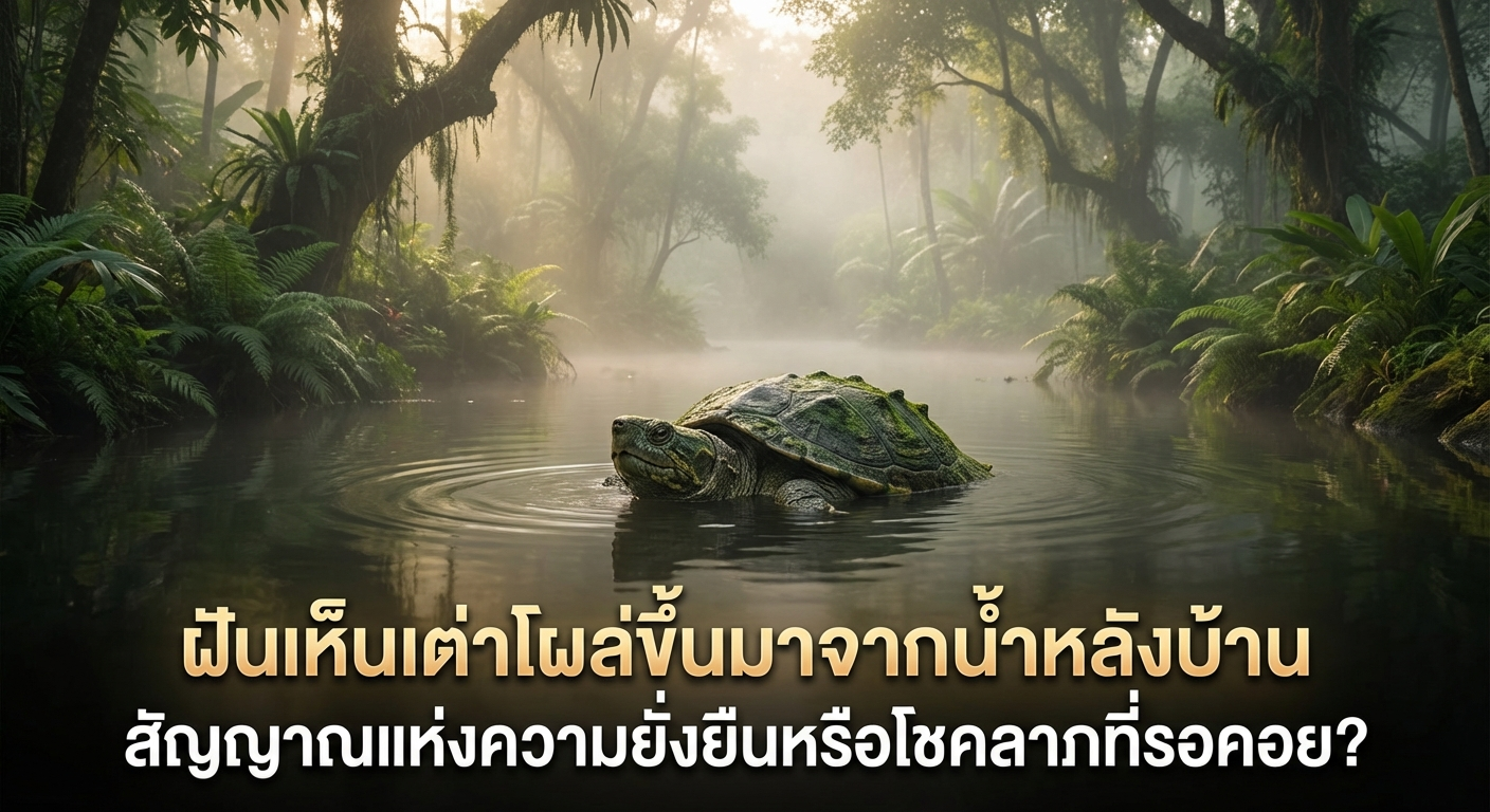 ฝันเห็นเต่าโผล่ขึ้นมาจากน้ำหลังบ้าน สัญญาณแห่งความยั่งยืนหรือโชคลาภที่รอคอย?