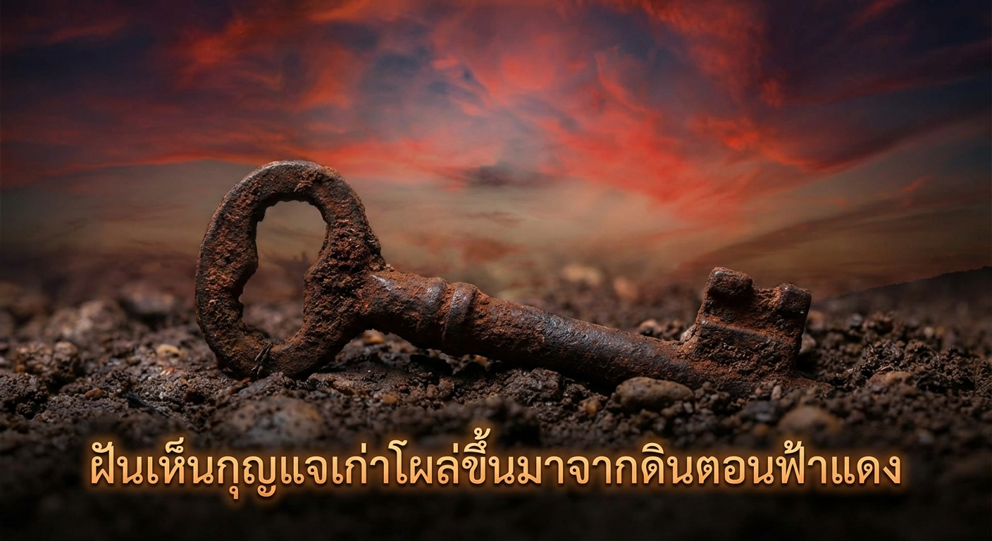 ฝันเห็นกุญแจเก่าโผล่ขึ้นมาจากดินตอนฟ้าแดง