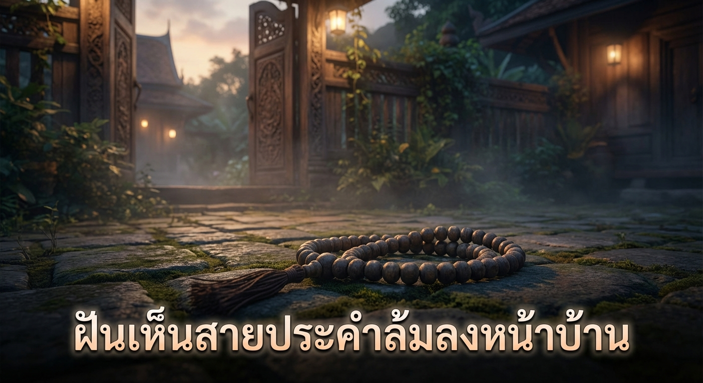 ฝันเห็นสายประคำล้มลงหน้าบ้าน
