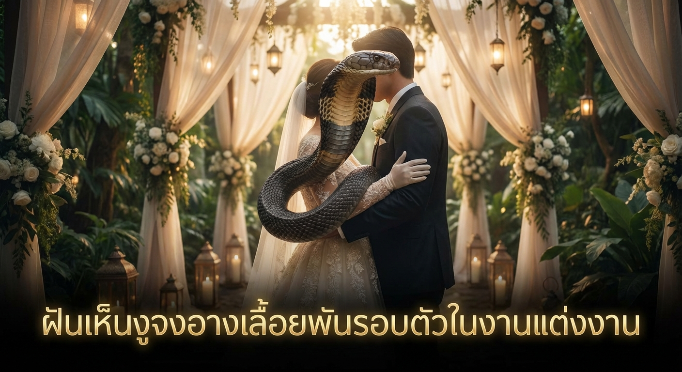ฝันเห็นงูจงอางเลื้อยพันรอบตัวในงานแต่งงาน