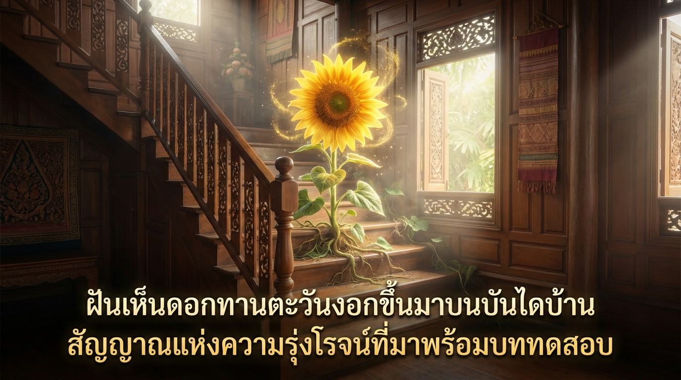 ฝันเห็นดอกทานตะวันงอกขึ้นมาบนบันไดบ้าน  สัญญาณแห่งความรุ่งโรจน์ที่มาพร้อมบททดสอบ