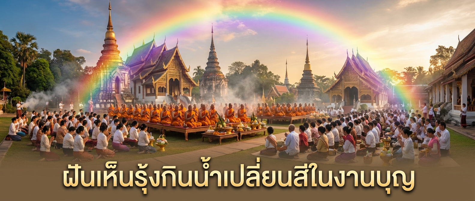 ฝันเห็นรุ้งกินน้ำเปลี่ยนสีในงานบุญ